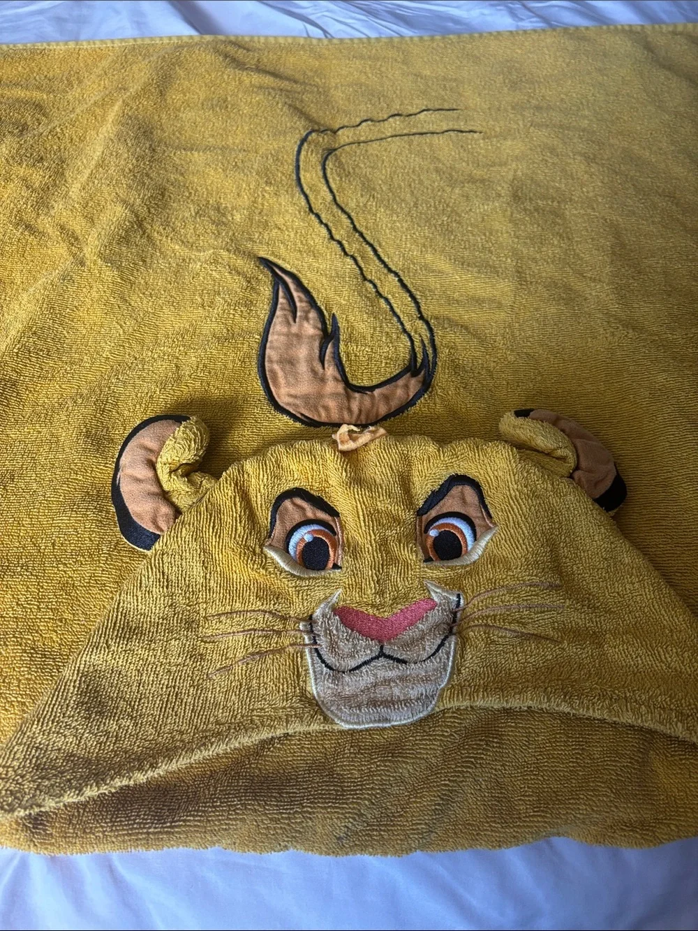 The Big One Kids Yellow Lion Hooded Towel. Set of 2.